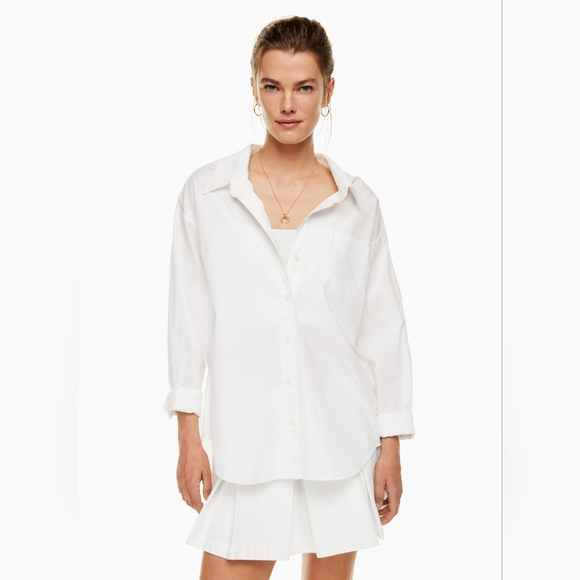 Aritzia Wilfred Free Relaxed Poplin Shirt Sz M - Picture 1 of 9